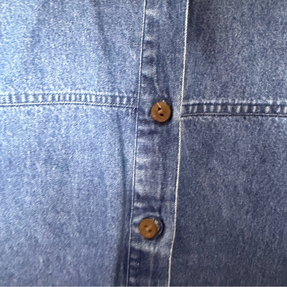Vintage Jean Jacket Boxy Denim Coat Button Up Shacket XL *c - Picture 4 of 9